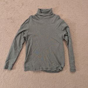 Gray Turtleneck Long Sleeve Top